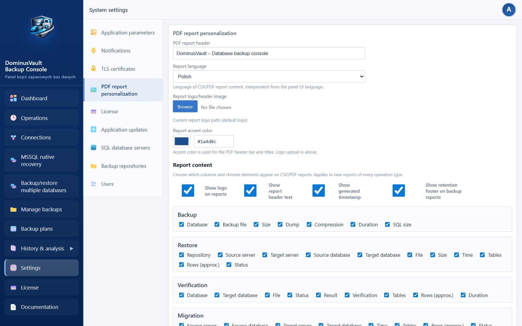 PDF report personalization